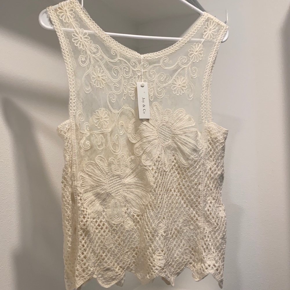 NWT Lace and Crochet Joy & Co tank boutique item💰